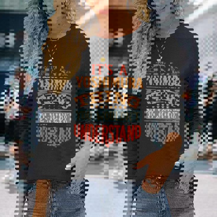 ヨシムラ 名前 長袖Tシャツ 彼女への贈り物