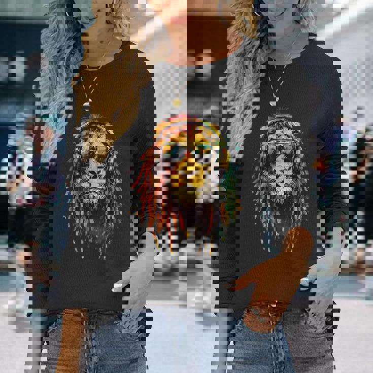 ラスタ・レゲエ Dj ユダのライオン・ラスタファリアン・ルーツ ジャマイカ 長袖Tシャツ 彼女への贈り物