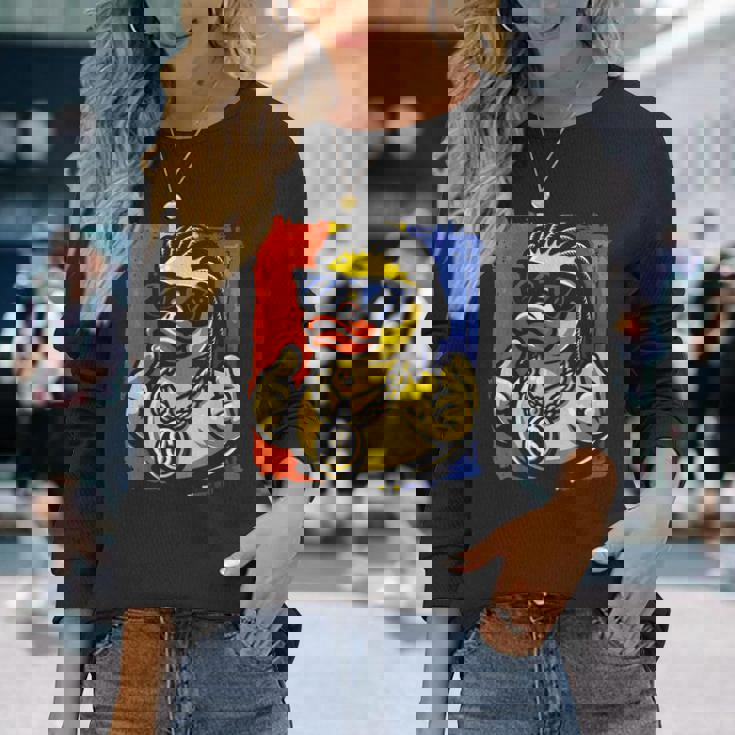 ラッパー ラバーダック ヒップホップ アヒル 長袖Tシャツ 彼女への贈り物