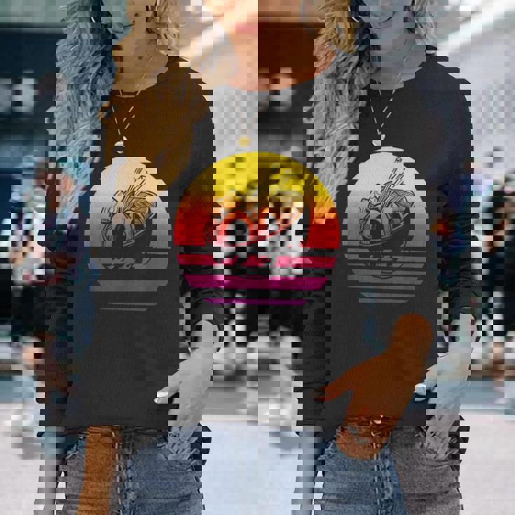 ラーメン レトロスタイル ビンテージ 長袖Tシャツ 彼女への贈り物