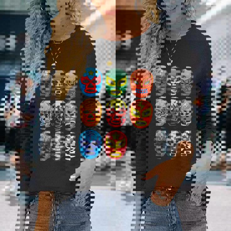 ルチャリブレ レスラーマスク かわいいフリーファイティングギフト 長袖Tシャツ 彼女への贈り物