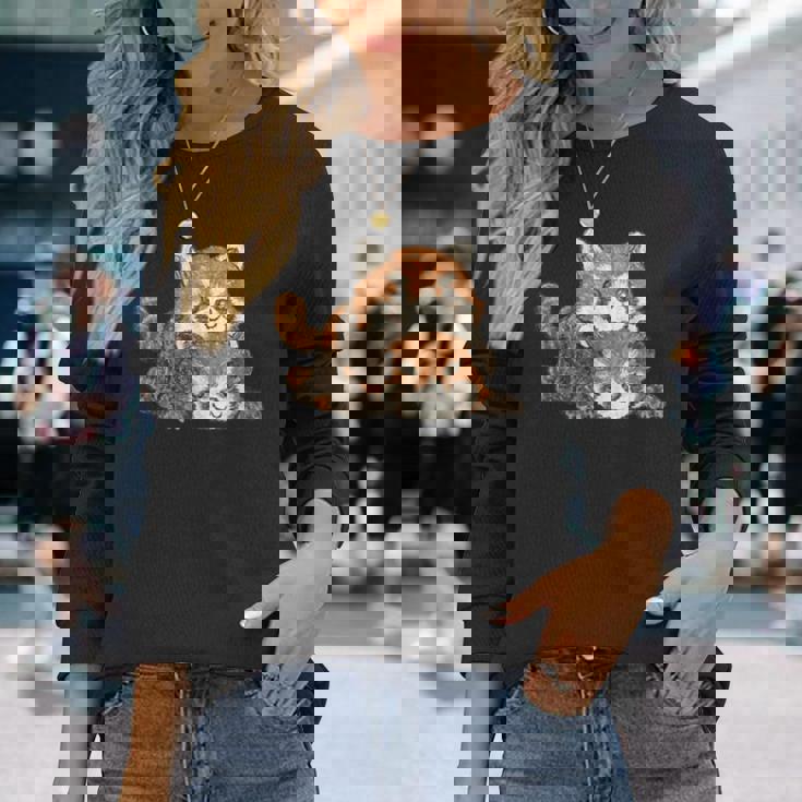 レッサーパンダ かわいい パンダ おもしろ 動物 アート イラスト 長袖Tシャツ 彼女への贈り物