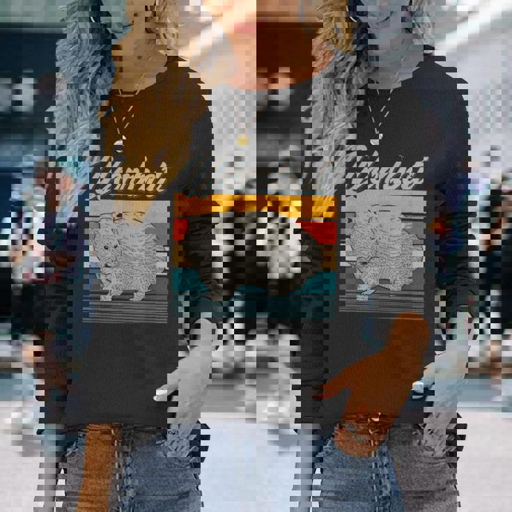 レトロ アウトバック オージー 動物園 キーパー オーストラリア ウォンバット 長袖Tシャツ 彼女への贈り物