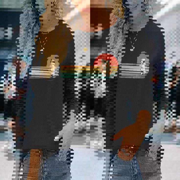 レトロ ヴィンテージ カワイイ ハムスター げっ歯類 ペット 動物 ハムスター 恋人 長袖Tシャツ 彼女への贈り物