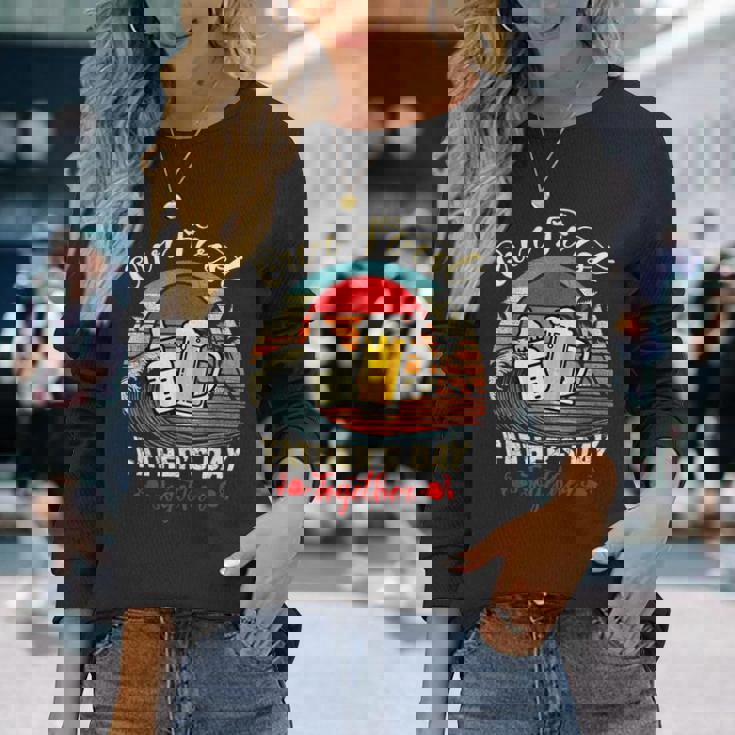 レトロ ヴィンテージ 父の日 初めての父の日 一緒に 長袖Tシャツ 彼女への贈り物