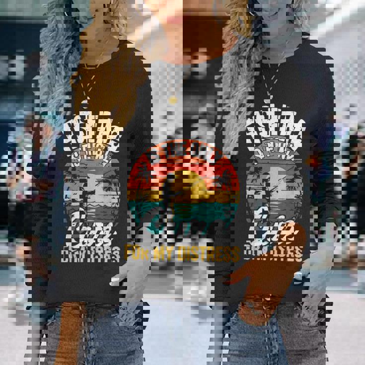 レトロ 釣り療法 メンタルヘルス ストレス解消 フィッシャーマン 長袖Tシャツ 彼女への贈り物