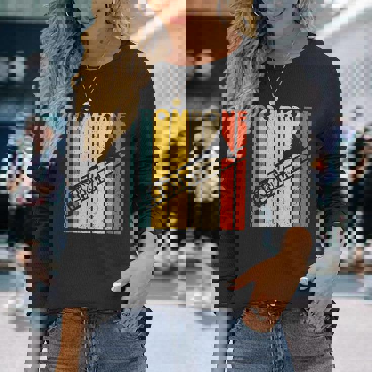 レトロトロンボーン I 吹奏楽部 I ミュージシャン I トロンボーン 長袖Tシャツ 彼女への贈り物