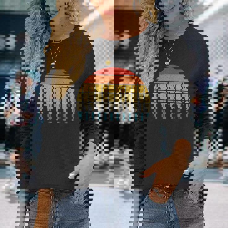 ロックピッキングレトロサンセット ロックピッカーとロックスミス 長袖Tシャツ 彼女への贈り物