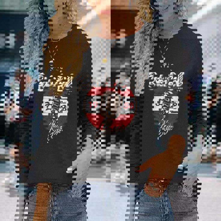 ロックンロール ソックス ホップ ダンス レトロ 1950年代 パーティー ヴィンテージ レトロ 長袖Tシャツ 彼女への贈り物