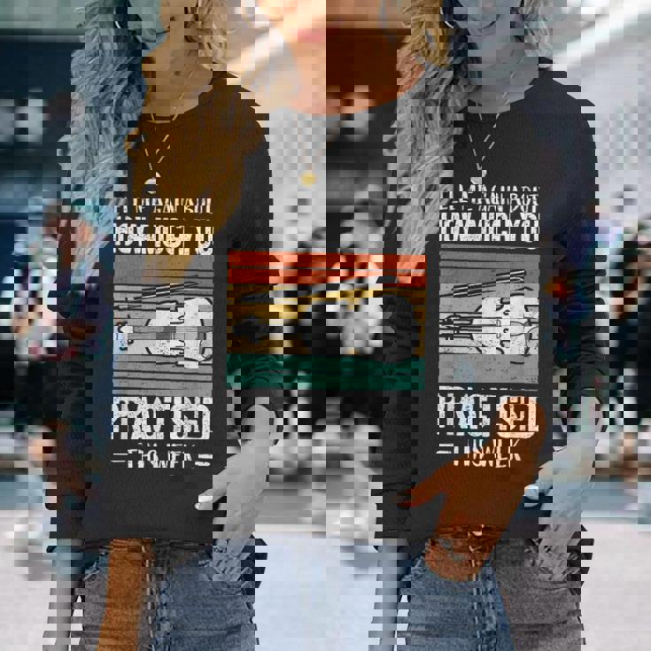 ヴァイオリンプレーヤーヴァイオリン 長袖Tシャツ 彼女への贈り物