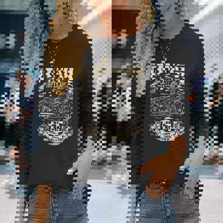 ヴィンテージ 1964年 1964年生まれ 60歳の誕生日 オートバイバイカー 長袖Tシャツ 彼女への贈り物