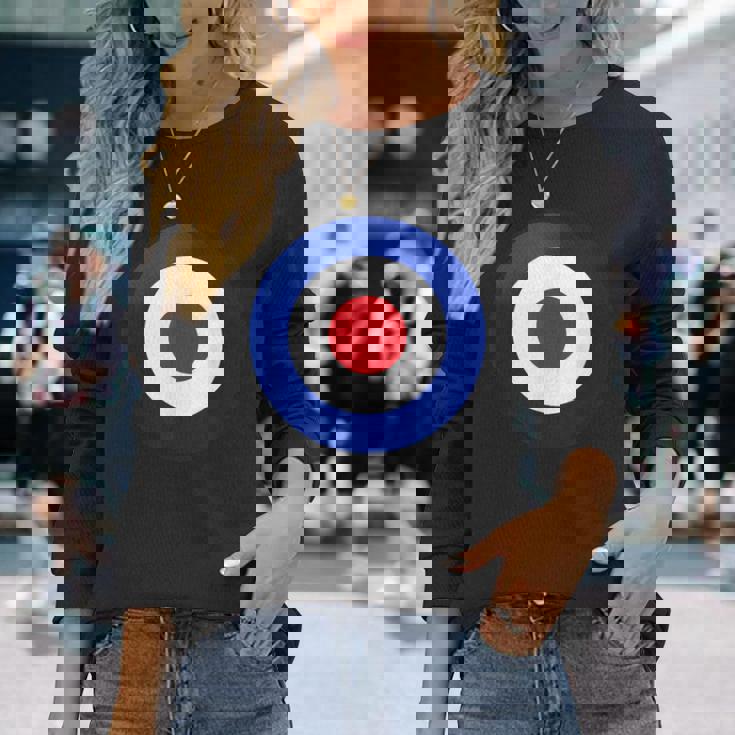 ヴィンテージ イギリス Raf Mod Bullseye レトロ シンボル ラウンデル ターゲット 長袖Tシャツ 彼女への贈り物
