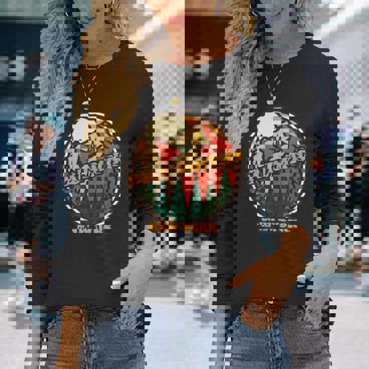 ヴィンテージ ポール・スミス ニューヨークマウンテン ハイキング お土産プリント 長袖Tシャツ 彼女への贈り物