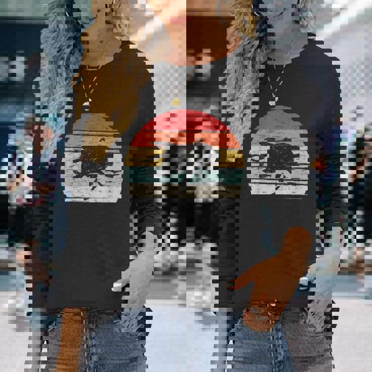 ヴィンテージ レトロ カブトムシ 昆虫 長袖Tシャツ 彼女への贈り物