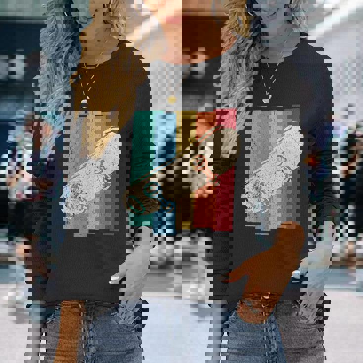 ヴィンテージ レトロ スケート スケートボード スケーター スタント ボーイズ キッズ 長袖Tシャツ 彼女への贈り物