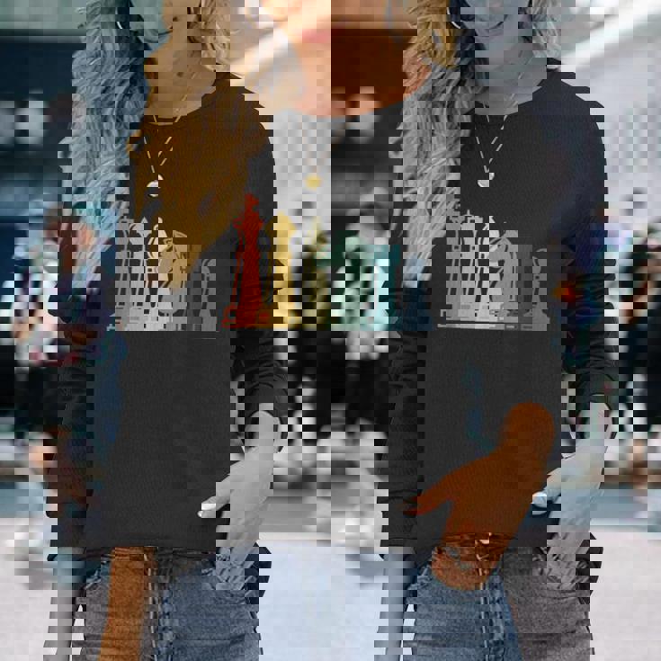 ヴィンテージチェスtシャツ レトロチェスデザイン チェスピース 長袖Tシャツ 彼女への贈り物