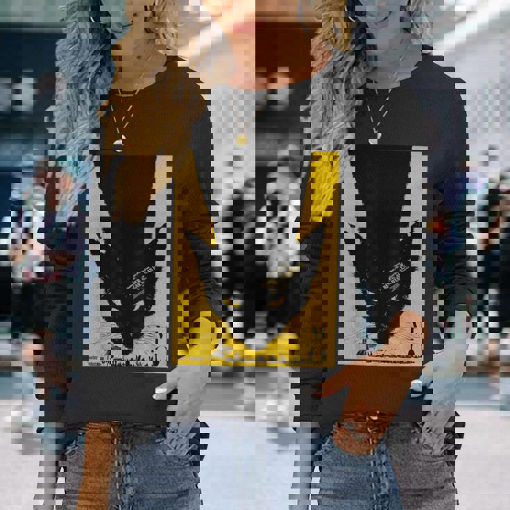 ヴィンテージポスター 黒猫レトロtシャツ 長袖Tシャツ 彼女への贈り物