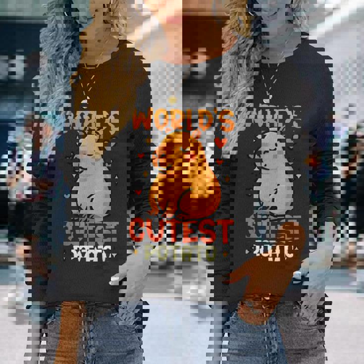 世界一かわいいポテトカピバラ 長袖Tシャツ 彼女への贈り物