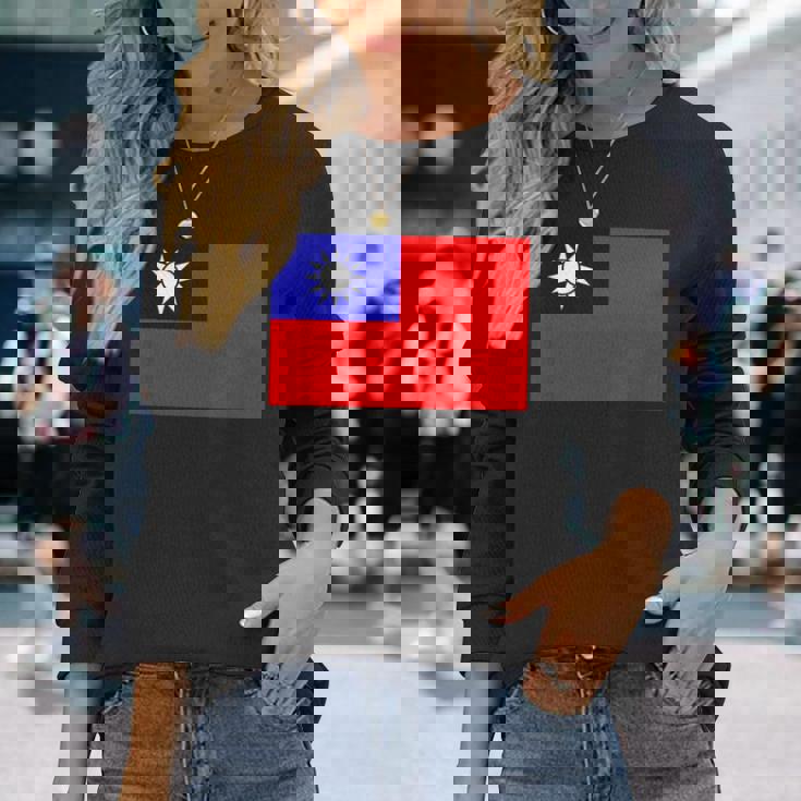 中国国旗 台湾 長袖Tシャツ 彼女への贈り物