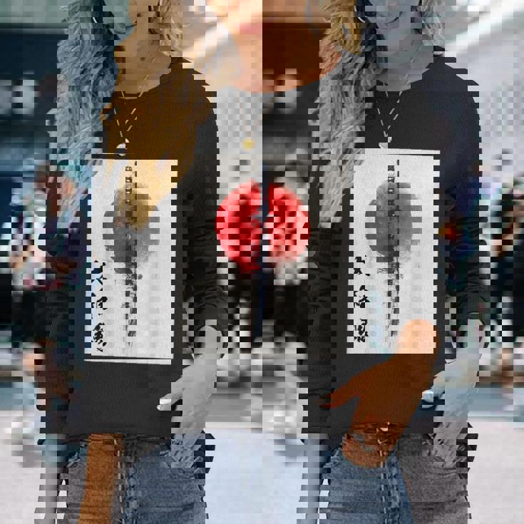 侍 日本魂 忍者 日本刀 長袖Tシャツ 彼女への贈り物