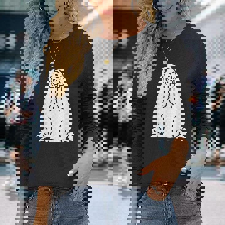 動物 かわいい ミニマリスト セイウチ シンプルなセイウチ 長袖Tシャツ 彼女への贈り物