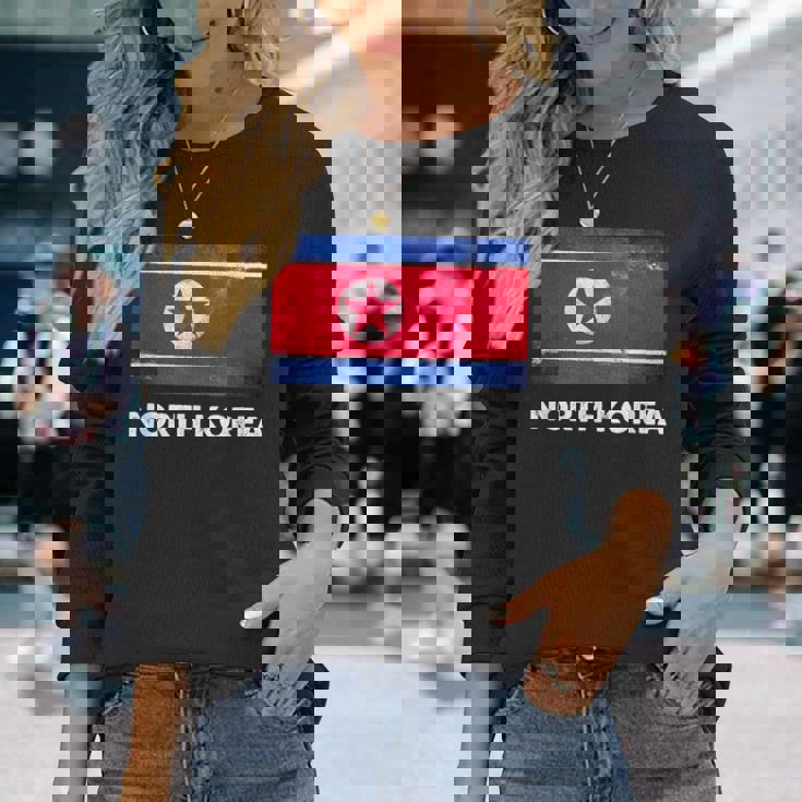 北朝鮮国旗tシャツ 長袖Tシャツ 彼女への贈り物