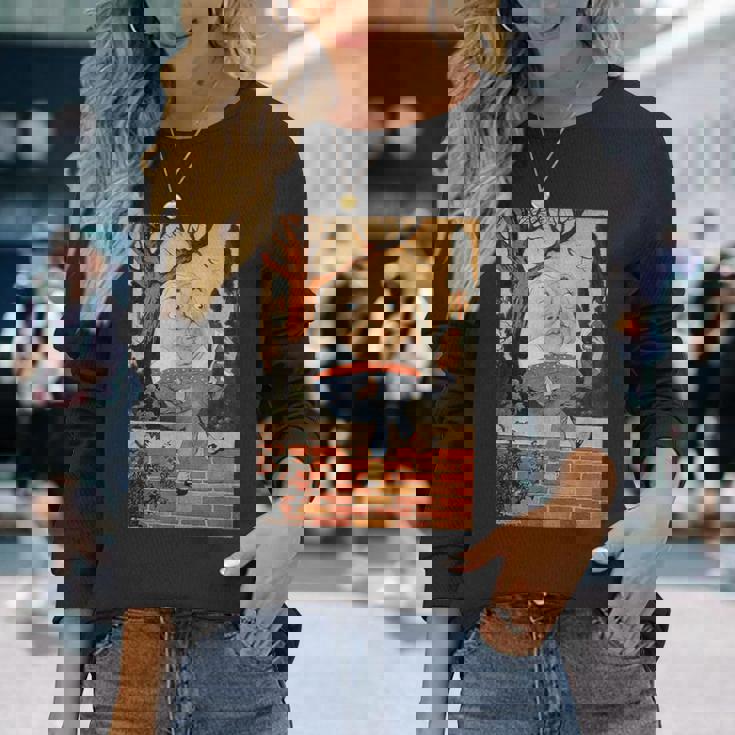 古典的なおとぎ話の保育園は壁にハンプティダンプティ土をライムズ 長袖Tシャツ 彼女への贈り物