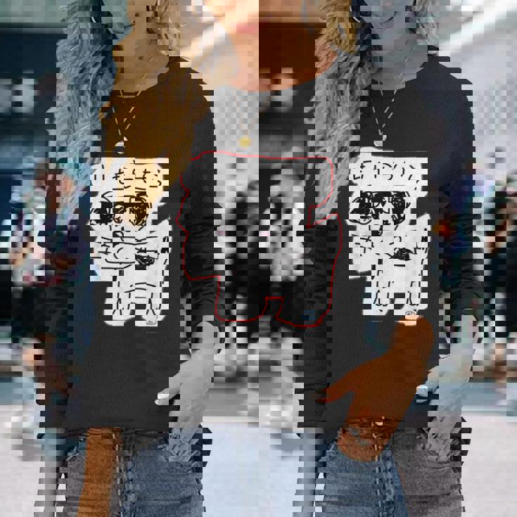 可愛い 癒される ジャックラッセルテリア 手書き ゆるい おもしろ 面白い 笑える 犬 日本語 個性的な けせらせら 長袖Tシャツ 彼女への贈り物