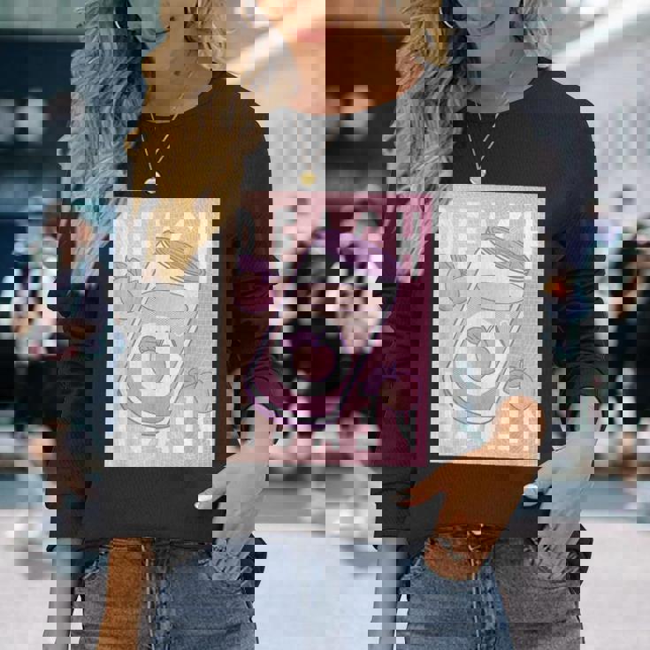 和桃アルコールソフトドリンク 桃 長袖Tシャツ 彼女への贈り物