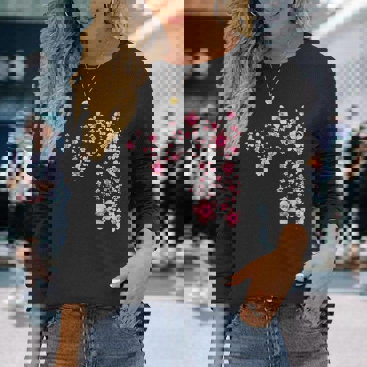 咲く桜 日本 桜 花 喜び 長袖Tシャツ 彼女への贈り物