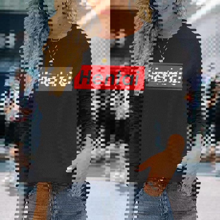 変態レッドボックスロゴ 長袖Tシャツ 彼女への贈り物