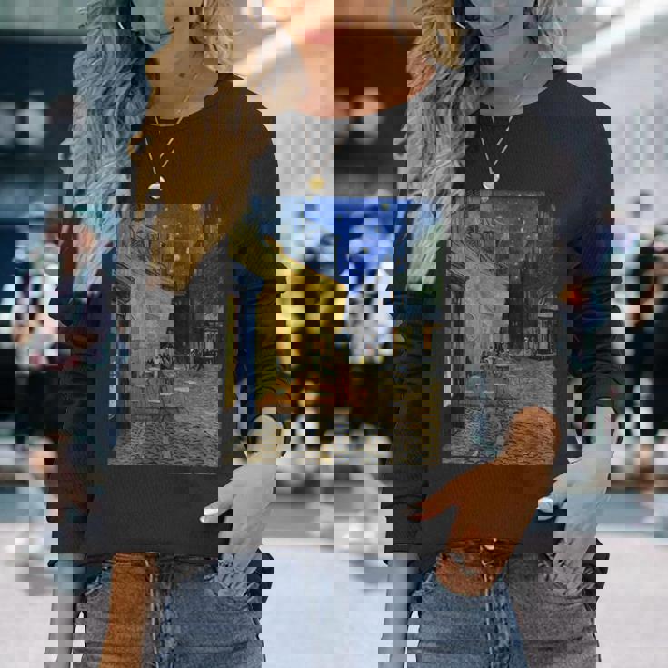 夜のカフェテラス ゴッホ 名画 レトロ 長袖Tシャツ 彼女への贈り物