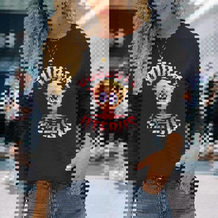 子宮摘出術 子宮摘出花 長袖Tシャツ 彼女への贈り物