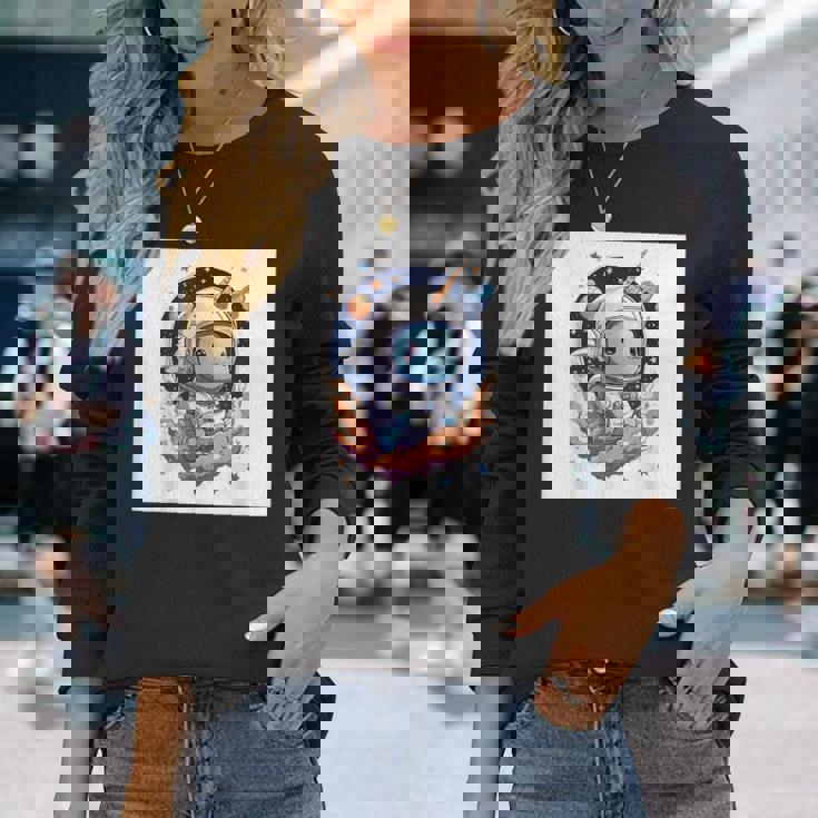 宇宙ユニコーン 長袖Tシャツ 彼女への贈り物