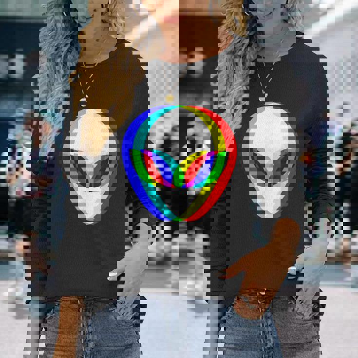 宇宙人 Alien Head うちゅうじん 長袖Tシャツ 彼女への贈り物