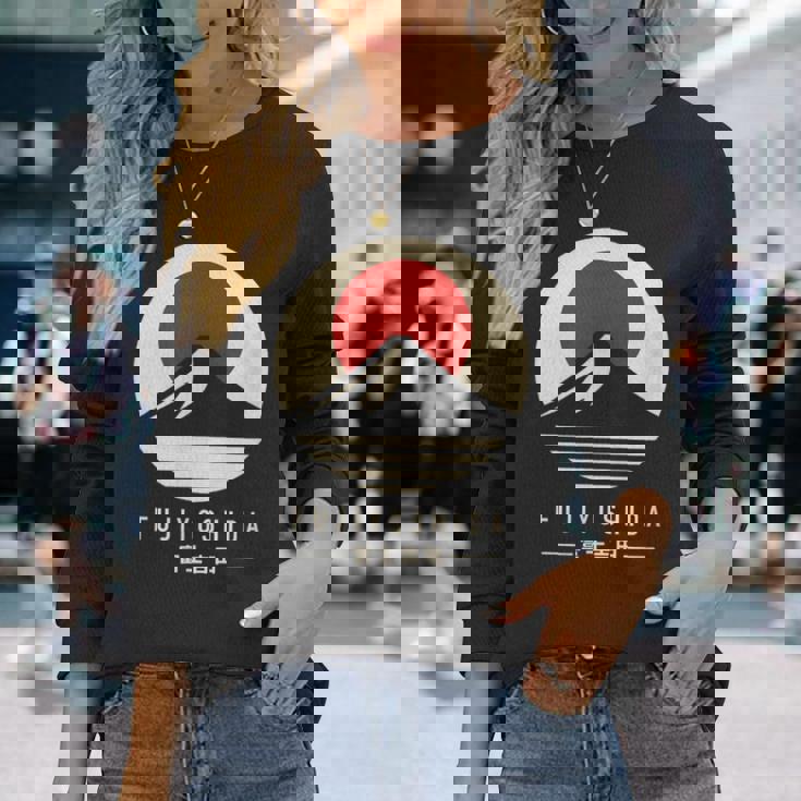 富士吉田 日本 長袖Tシャツ 彼女への贈り物