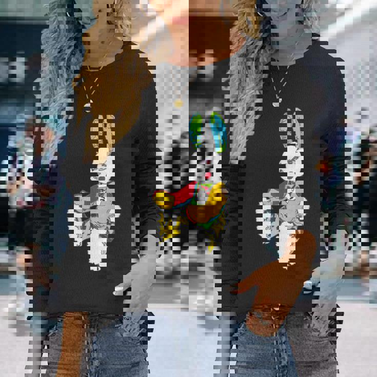 小さめうさぎ星人 Yunaカラー 長袖Tシャツ 彼女への贈り物