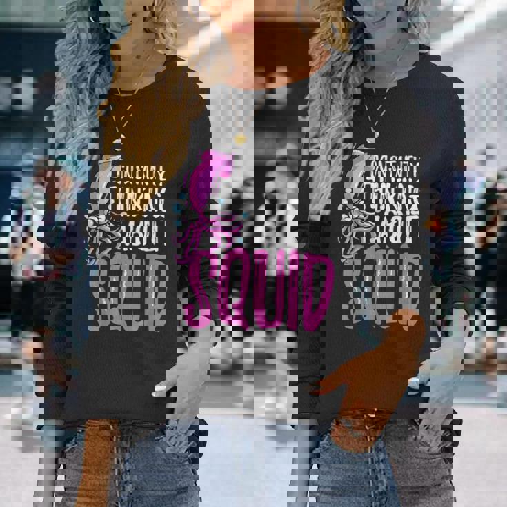 常にイカを考える 長袖Tシャツ 彼女への贈り物