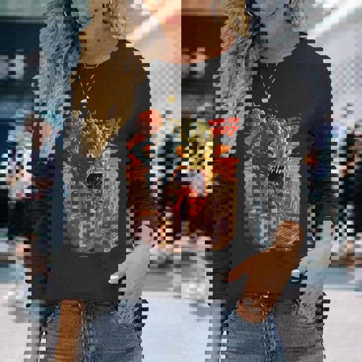 怪獣 ブロッコリー トマト 野菜 アニメ 長袖Tシャツ 彼女への贈り物