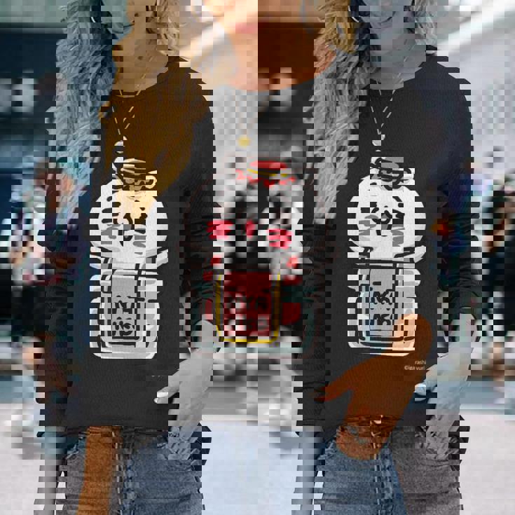 愛しすぎて大好きすぎる。ペアデザインにゃんこジャム ダークカラー 長袖Tシャツ 彼女への贈り物