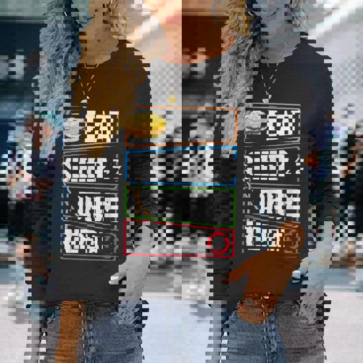 打楽器 ドラム 音楽 ドラマー ミュージシャン プレイヤー 長袖Tシャツ 彼女への贈り物