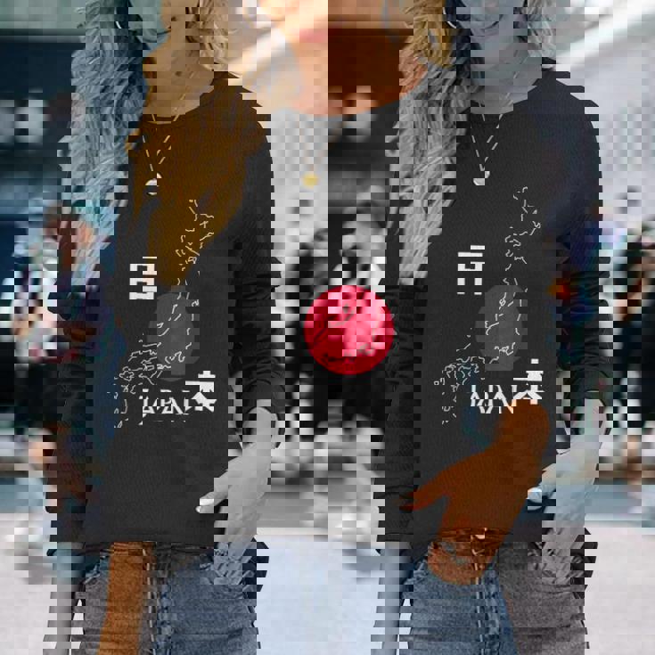 日本地図日本の観光ギフト 長袖Tシャツ 彼女への贈り物