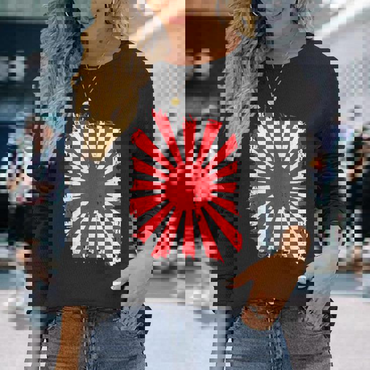 日本戦争旗 日本中道 日本国旗 長袖Tシャツ 彼女への贈り物