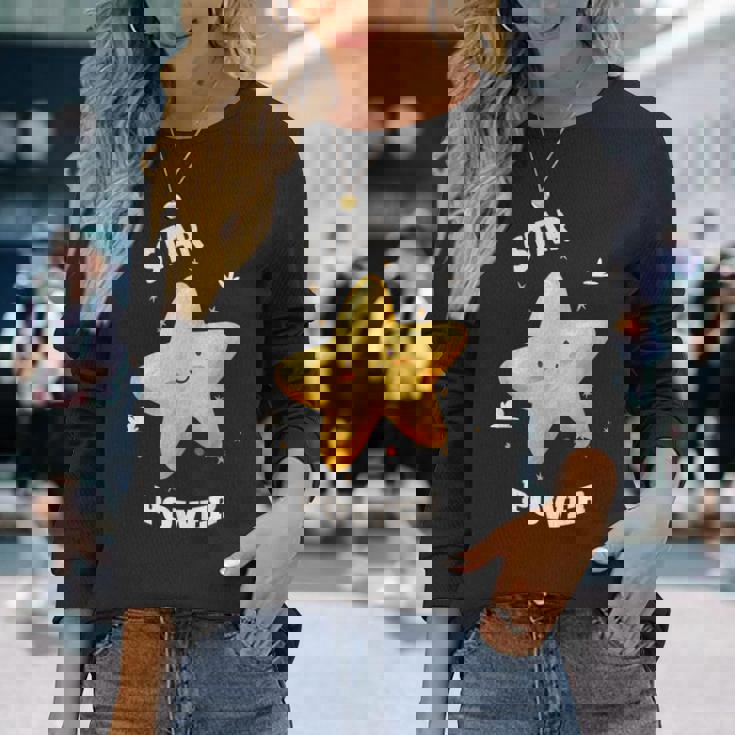 星 宇宙 銀河 月 夜 天文学 かわいい 星空観察 愛 長袖Tシャツ 彼女への贈り物