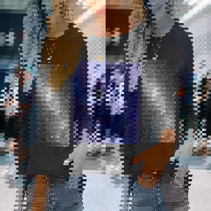 星空・宇宙・銀河《フルビッグプリント》【天体観測シリーズ】おしゃれ かっこいい デザイン 長袖Tシャツ 彼女への贈り物