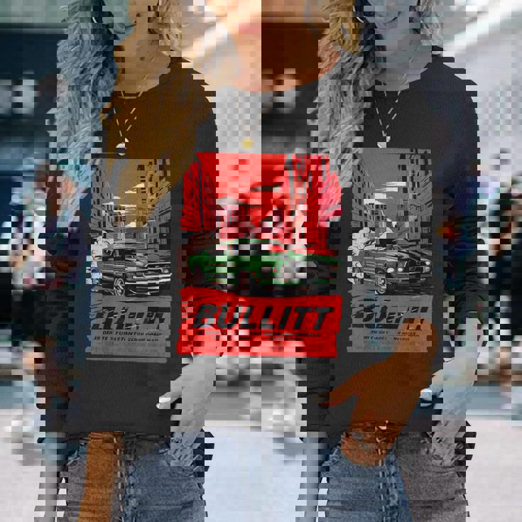 映画 ブリット マッスルカー イラスト 長袖Tシャツ 彼女への贈り物