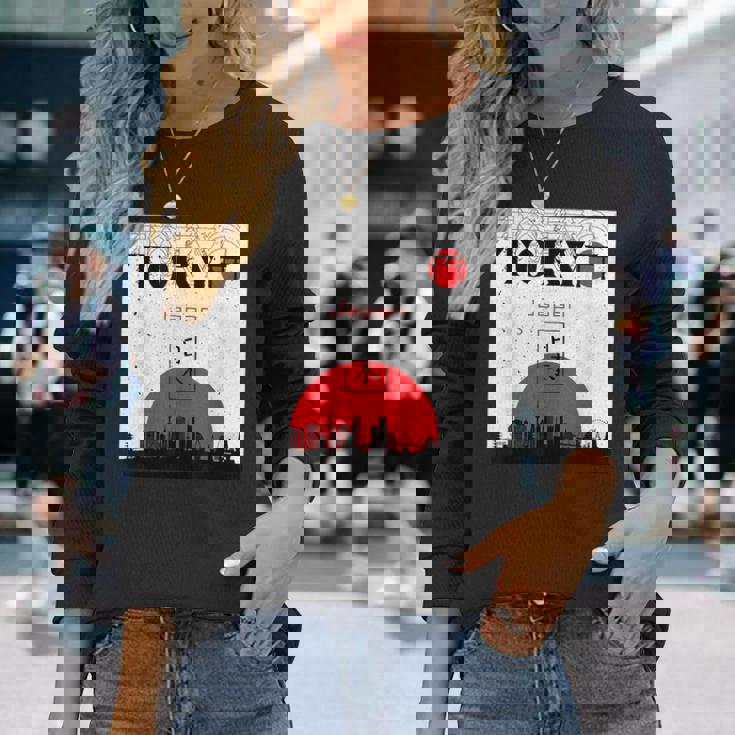 東京 日本 モニュメント オブ シティ 長袖Tシャツ 彼女への贈り物