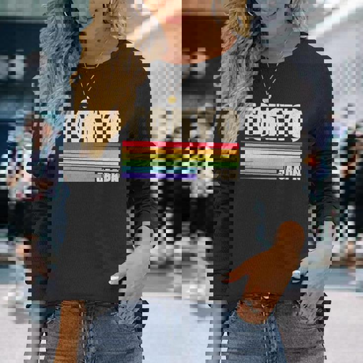 東京ジャパン レインボー ゲイプライド マーチ レトロ 70S 80S クィア 長袖Tシャツ 彼女への贈り物