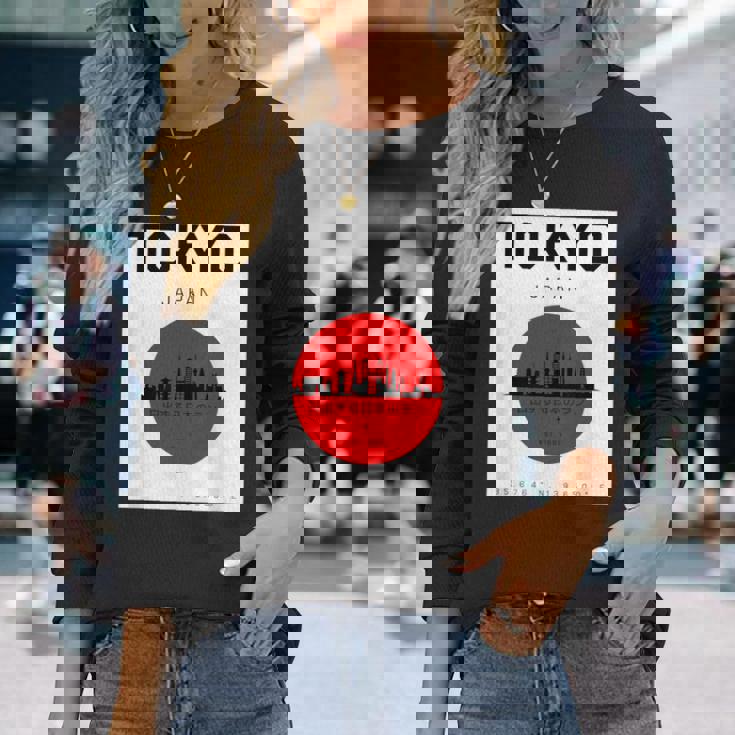 東京都 日本スタイル グラヒック 日本文化 長袖Tシャツ 彼女への贈り物