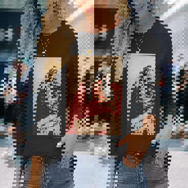 歌舞伎 役者 市川 團十郎 暫 しばらく勝川 春好江戸時代 役者絵 長袖Tシャツ 彼女への贈り物